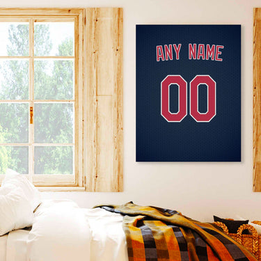 Cleveland Jersey Custom Canvas Print Wall Art for Boy Girl Men Women Baseball Personalized Canvas Art